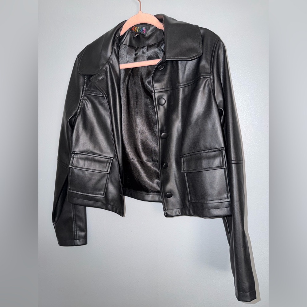 dELiA*s Classic Black Leather Jacket
